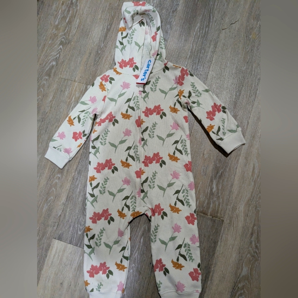 Carter's Floral Kids Footie in Pink and Orange